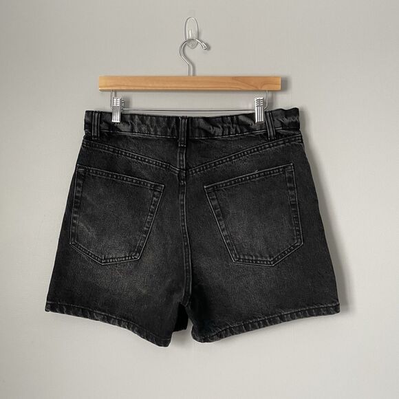 ZARA Black Denim 100% Cotton Jean Shorts Women's Size 32 - Picture 2 of 7